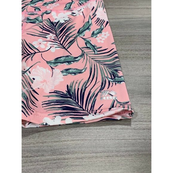 Reebok Girls Medium 10/12 Pink Tropical Shorts B5 - Picture 2 of 3